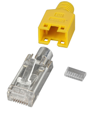 RJ45-Hirose Stecker STP, TM11 gelb, 100 -- StÃ¼ck, 3 Elemente, Cat. 5e