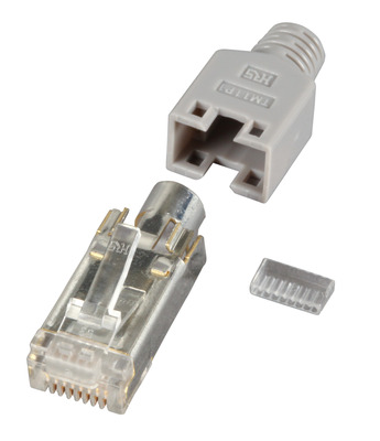 RJ45-Hirose Stecker STP, TM11 grau, 1 -- ,Stück, 3 Elemente, Cat.5e