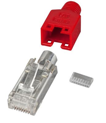 RJ45-Hirose Stecker STP, TM11 rot, 100 -- StÃ¼ck, 3 Elemente, Cat. 5e