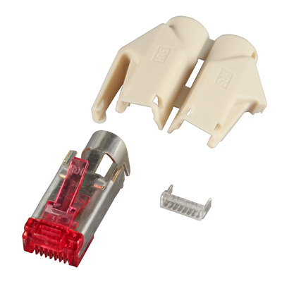 RJ45-Hirose Stecker STP, TM21 beige, 100 -- Stück, 3 Elemente, Cat. 6