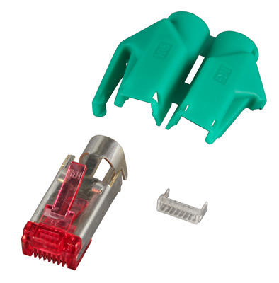 RJ45-Hirose Stecker STP, TM21 grün, 50 -- Stück, 3 Elemente, Cat. 6