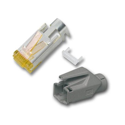 RJ45-Hirose Stecker STP, TM31 hellgrau -- 100 Stück, 3 Elemente, Cat.6A RJ45-Hirose Stecker STP, TM31 hellgrau -- 100 Stück, 3 Elemente, Cat.6A