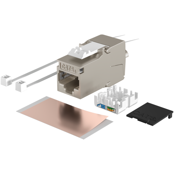 RJ45 Keystone Slimline, Cat.6A, silber