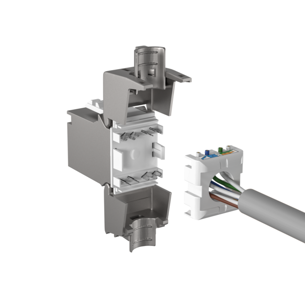 RJ45 Keystone Slimline, Cat.6A, silber