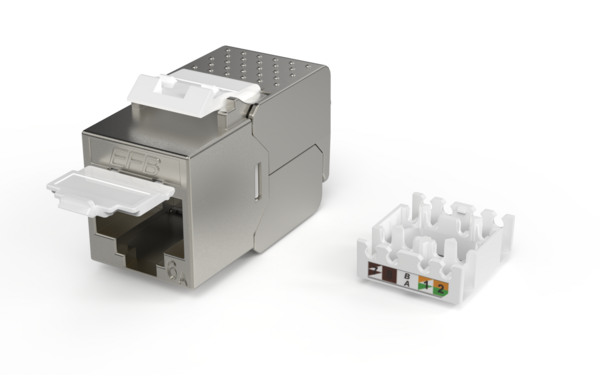 RJ45 Keystone Slimline, Cat.6A -- Zinkdruckguss, 10GE