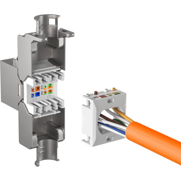 RJ45 Keystone Slimline, Cat.6A -- Zinkdruckguss, 10GE