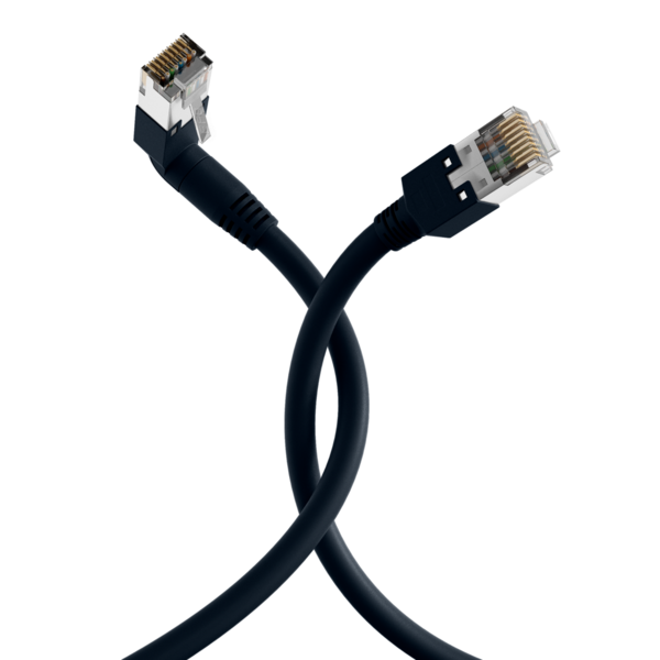 RJ45 Patchkabel Cat.5e S/UTP PVC -- TM11 1x90° schwarz 0,5m
