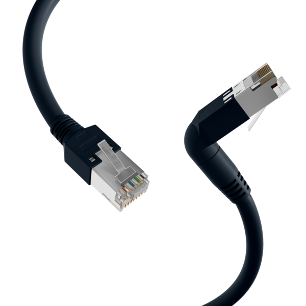 RJ45 Patchkabel Cat.5e S/UTP PVC -- TM11 1x90° schwarz 20m