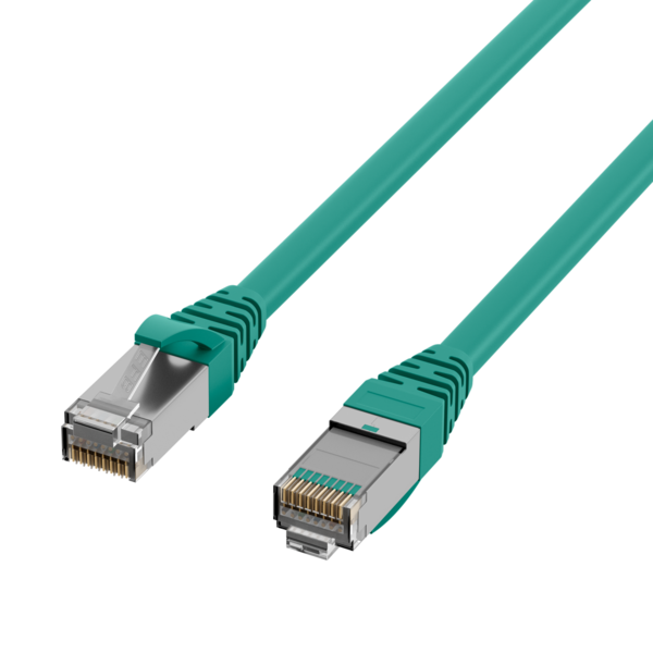 RJ45 Patchkabel Cat.5e SF/UTP PUR -- RAL6018 grün 30m