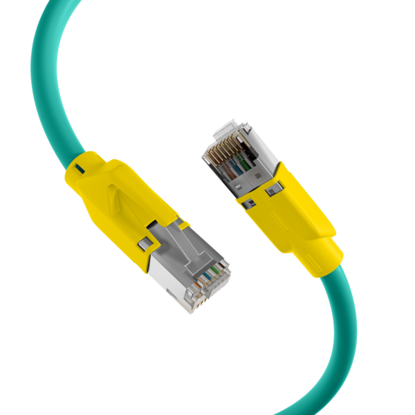 RJ45 Patchkabel Cat.5e SF/UTP PUR -- TM21 Tülle gelb schleppfähig grün 25m