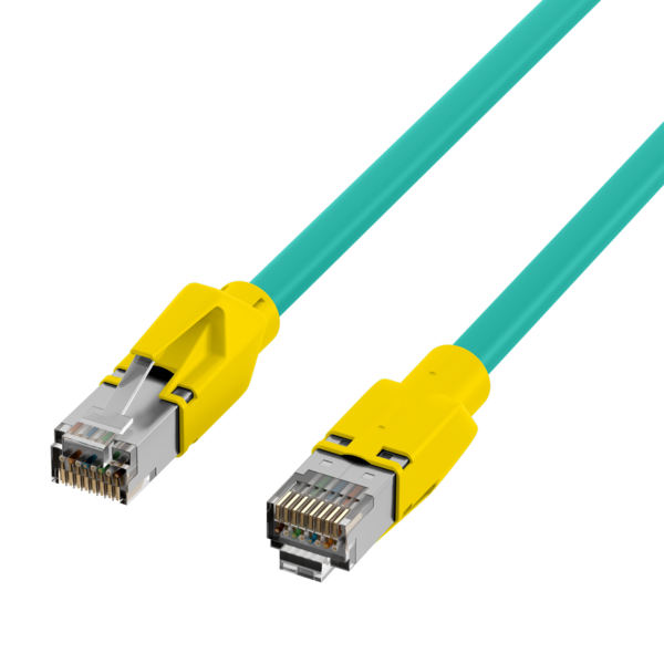 RJ45 Patchkabel Cat.5e SF/UTP PUR -- TM21 Tülle gelb schleppfähig grün 25m