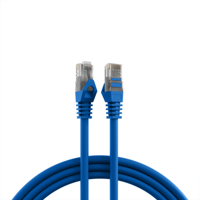 RJ45 Patchkabel Cat.5e U/UTP LSZH -- CCA AWG24/7 blau 0,5m