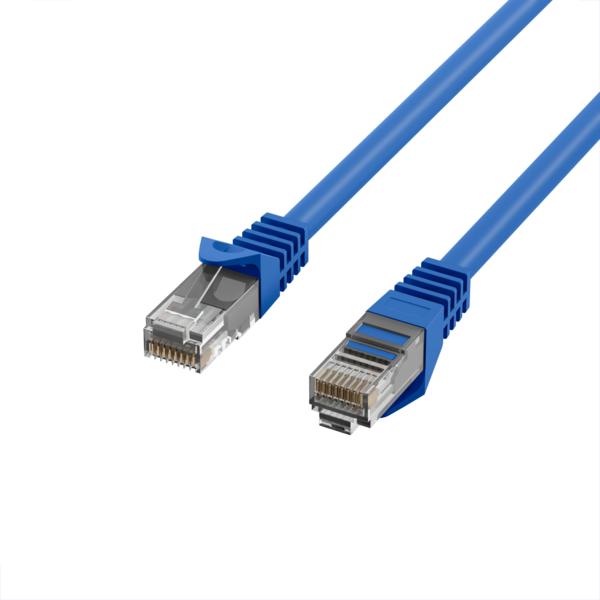 RJ45 Patchkabel Cat.5e U/UTP LSZH -- CCA AWG24/7 blau 0,5m