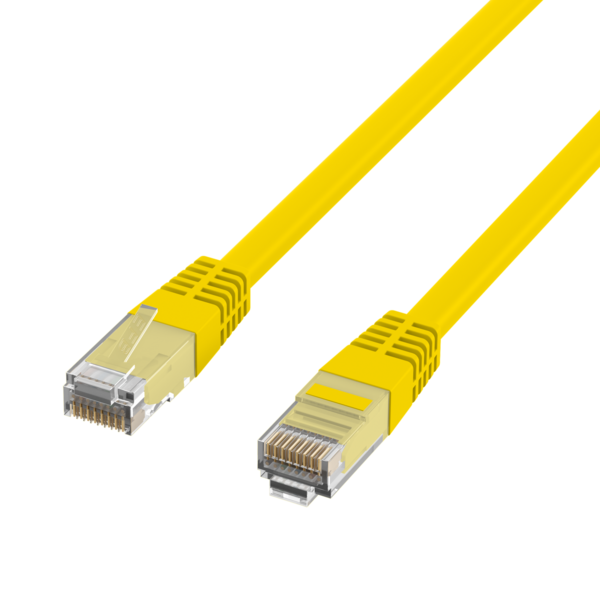 RJ45 Patchkabel Cat.5e U/UTP PVC, CCA gelb 25m