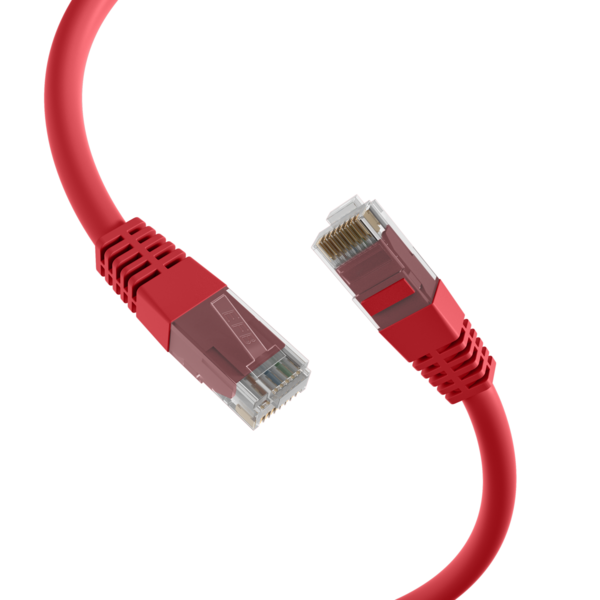 RJ45 Patchkabel Cat.5e U/UTP PVC, CCA rot 2m