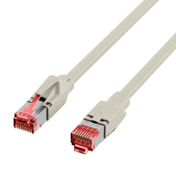 RJ45 Patchkabel Cat.6 S/FTP LSZH -- Draka UC900 TM21rot crossed grau 20m