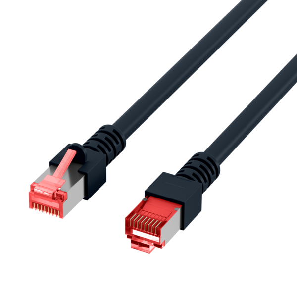 RJ45 Patchkabel Cat.6 S/FTP LSZH -- schwarz 1m
