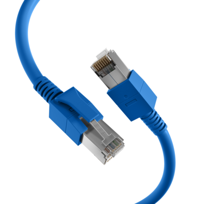 RJ45 Patchkabel Cat.6A S/FTP FRNC -- VC LED blau 10m