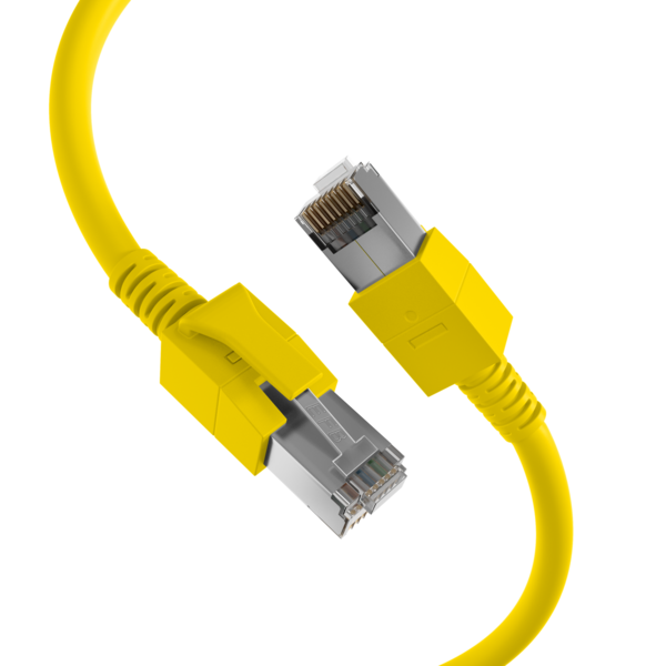 RJ45 Patchkabel Cat.6A S/FTP FRNC -- VC LED gelb 0,5m
