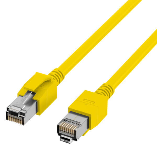 RJ45 Patchkabel Cat.6A S/FTP FRNC -- VC LED gelb 0,5m