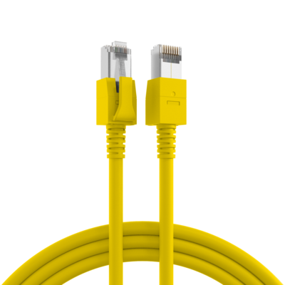 RJ45 Patchkabel Cat.6A S/FTP FRNC -- VC LED gelb 10m