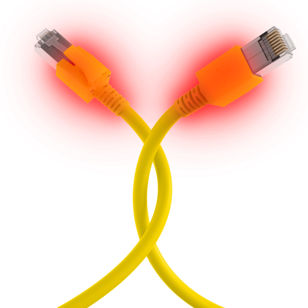 RJ45 Patchkabel Cat.6A S/FTP FRNC -- VC LED gelb 20m
