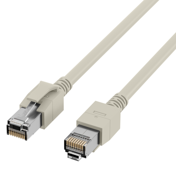 RJ45 Patchkabel Cat.6A S/FTP FRNC -- VC LED grau 3m