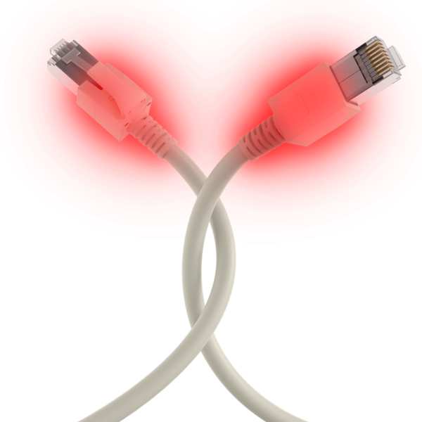 RJ45 Patchkabel Cat.6A S/FTP FRNC -- VC LED grau 3m