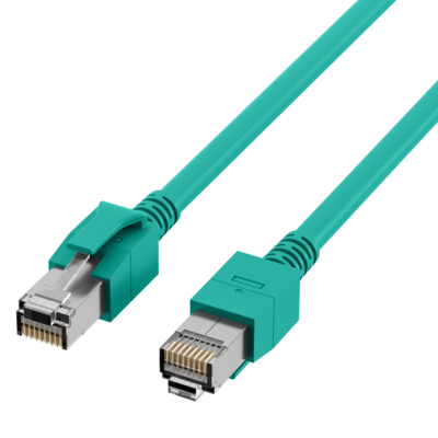 RJ45 Patchkabel Cat.6A S/FTP FRNC -- VC LED grün 0,5m