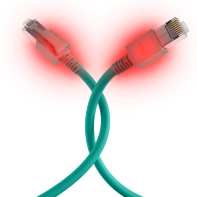 RJ45 Patchkabel Cat.6A S/FTP FRNC -- VC LED grün 0,5m