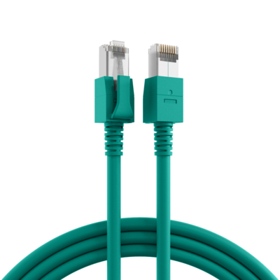 RJ45 Patchkabel Cat.6A S/FTP FRNC -- VC LED grün 10m