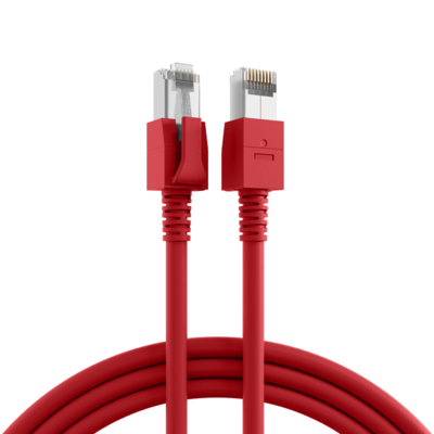 RJ45 Patchkabel Cat.6A S/FTP FRNC -- VC LED rot 0,5m