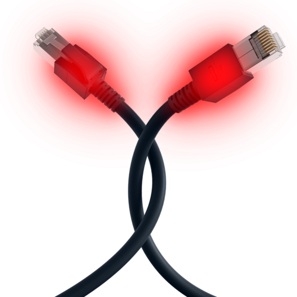 RJ45 Patchkabel Cat.6A S/FTP FRNC -- VC LED schwarz 10m