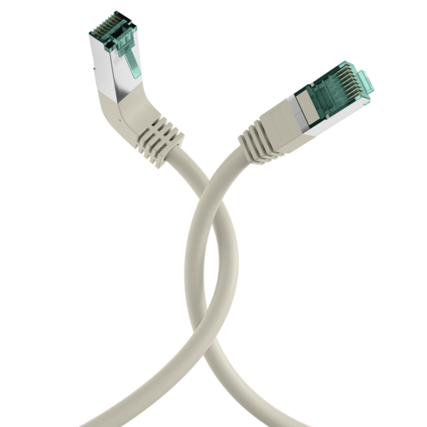 RJ45 Patchkabel Cat.6A S/FTP LSZH -- 1x90° grau 2m