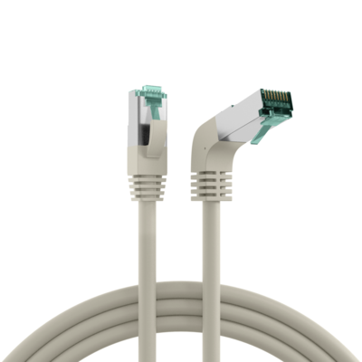 RJ45 Patchkabel Cat.6A S/FTP LSZH -- 1x90° grau 3m