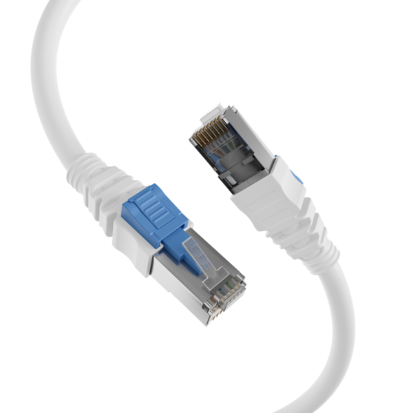 RJ45 Patchkabel Cat.6A S/FTP LSZH -- BC AWG26 abschließbar weiß 5m
