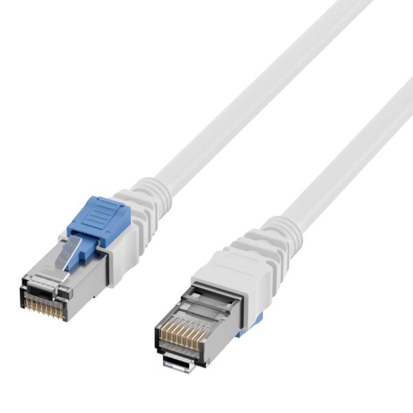 RJ45 Patchkabel Cat.6A S/FTP LSZH -- BC AWG26 abschließbar weiß 5m