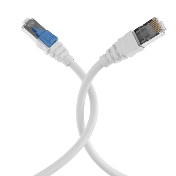 RJ45 Patchkabel Cat.6A S/FTP LSZH -- BC AWG26 abschließbar weiß 5m