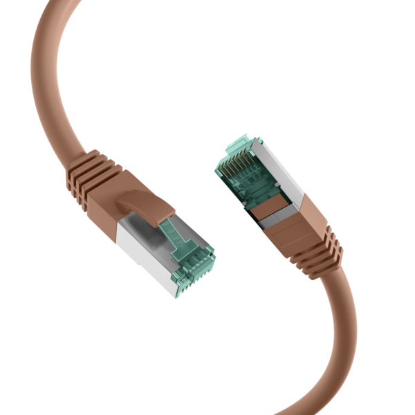 RJ45 Patchkabel Cat.6A S/FTP LSZH -- braun 20m