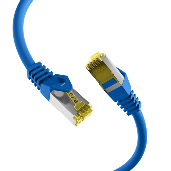 RJ45 Patchkabel Cat.6A S/FTP LSZH -- Cat.7 Rohkabel blau 0,15m