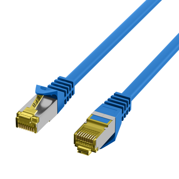 RJ45 Patchkabel Cat.6A S/FTP LSZH -- Cat.7 Rohkabel blau 10m