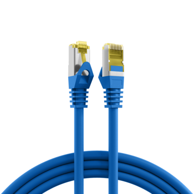 RJ45 Patchkabel Cat.6A S/FTP LSZH -- Cat.7 Rohkabel blau 1m
