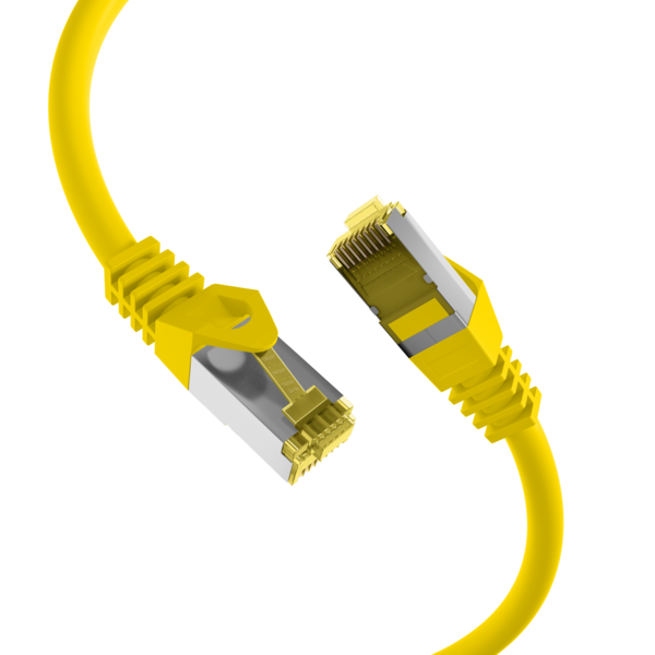 RJ45 Patchkabel Cat.6A S/FTP LSZH -- Cat.7 Rohkabel gelb 25m