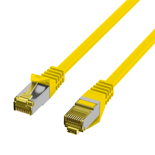 RJ45 Patchkabel Cat.6A S/FTP LSZH -- Cat.7 Rohkabel gelb 25m