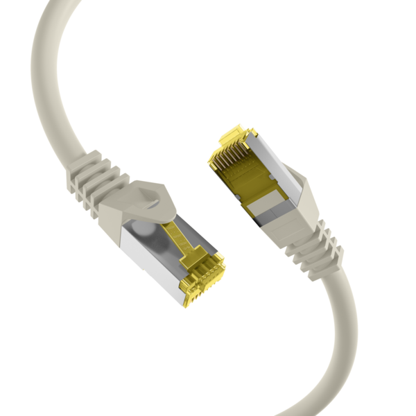 RJ45 Patchkabel Cat.6A S/FTP LSZH -- Cat.7 Rohkabel grau 0,15m