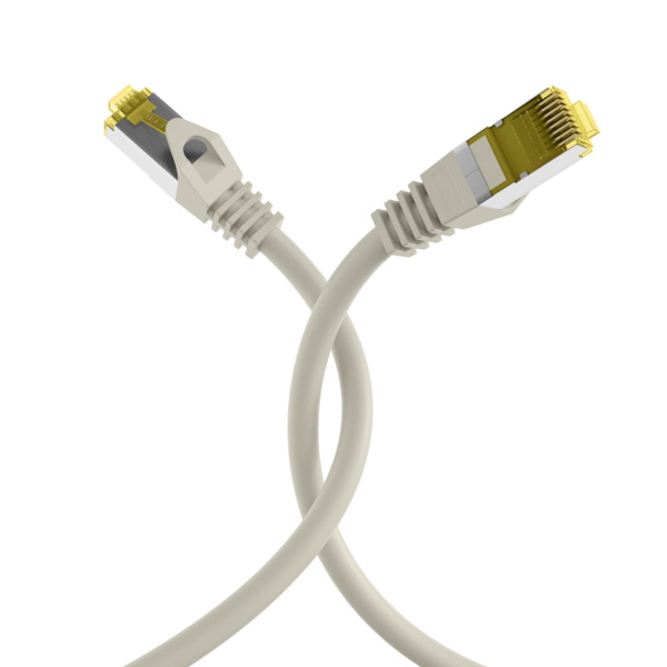 RJ45 Patchkabel Cat.6A S/FTP LSZH -- Cat.7 Rohkabel grau 15m