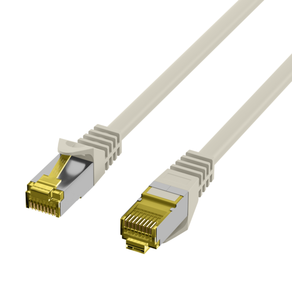RJ45 Patchkabel Cat.6A S/FTP LSZH -- Cat.7 Rohkabel grau 25m