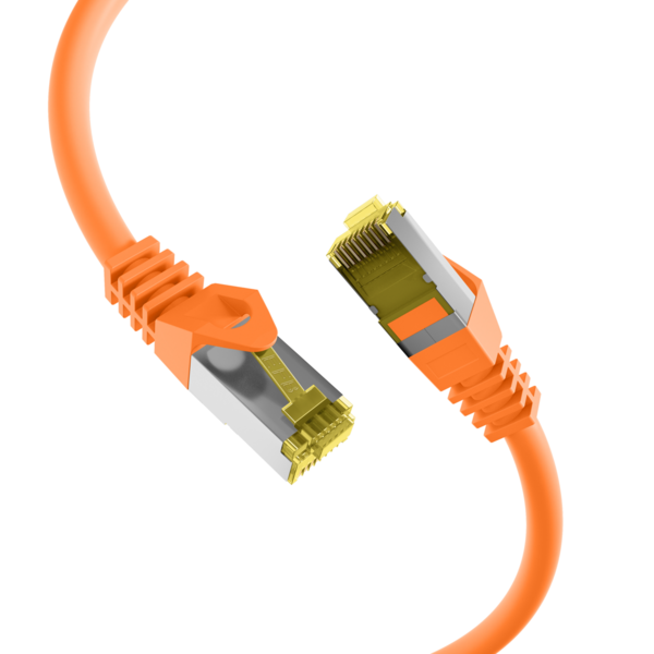 RJ45 Patchkabel Cat.6A S/FTP LSZH -- Cat.7 Rohkabel orange 25m