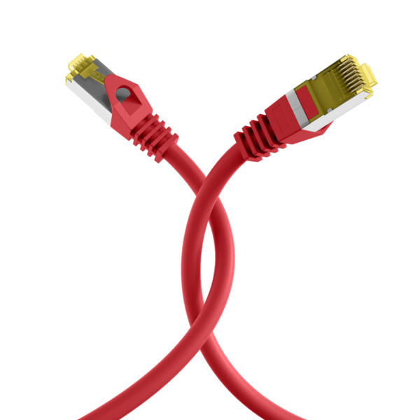 RJ45 Patchkabel Cat.6A S/FTP LSZH -- Cat.7 Rohkabel rot 15m