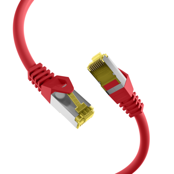 RJ45 Patchkabel Cat.6A S/FTP LSZH -- Cat.7 Rohkabel rot 30m